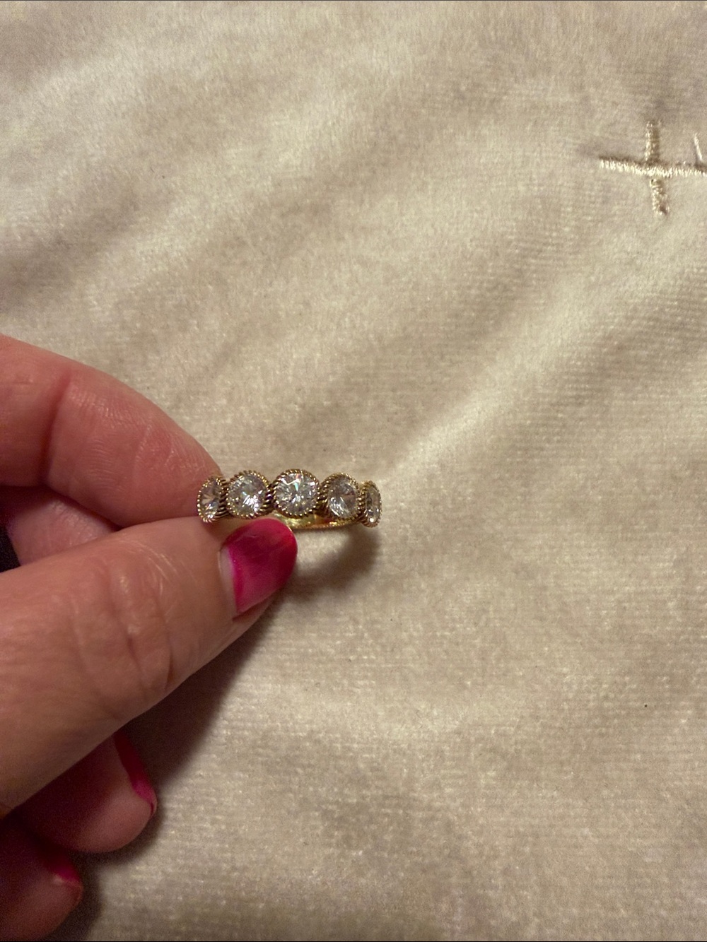 Judith Ripka 925 Sterling dipped in Gold Ring with CZ Gemstones - Picture 3 of 11